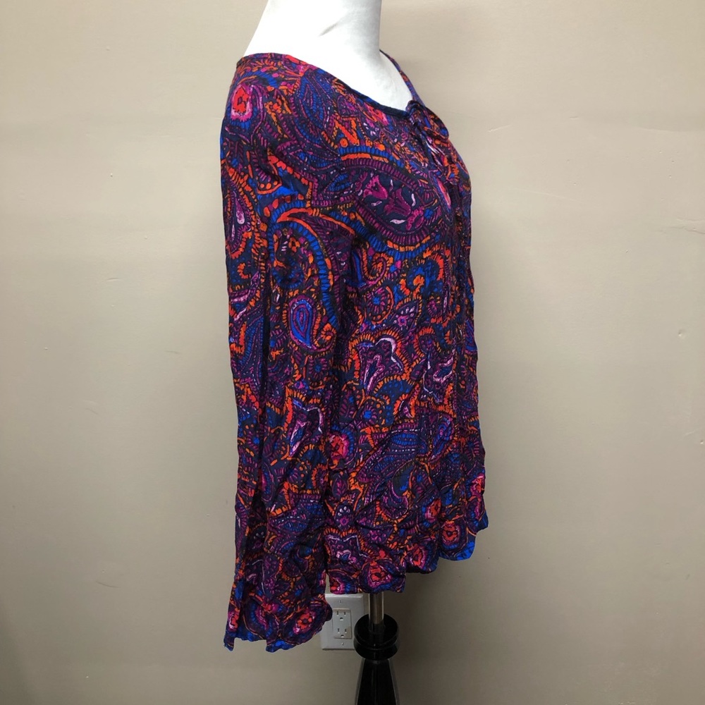 Mary & Mabel Paisley Long Sleeve w Keyhole Neck M - Picture 5 of 8